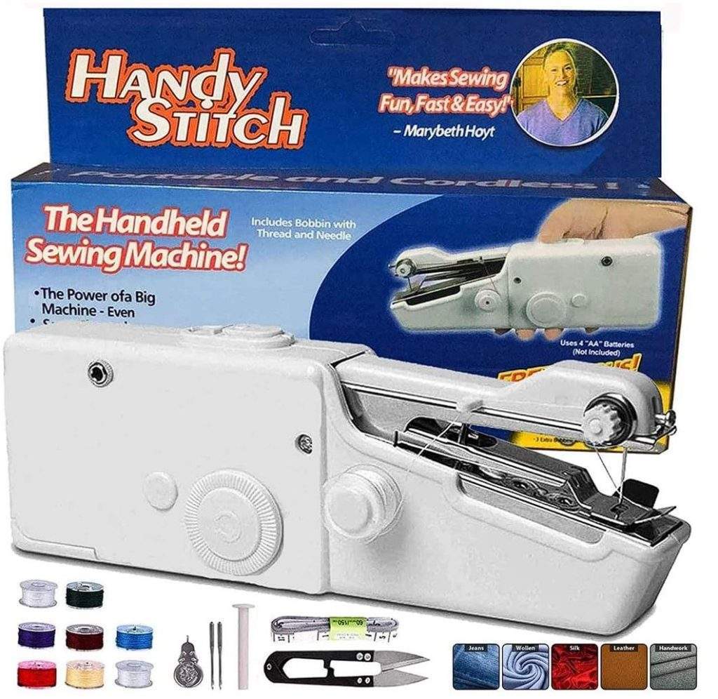 Handy Stitch Mini Handheld Sewing Machine with Extra Bobbins